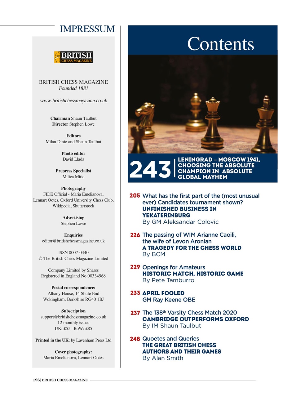 British Chess Magazine Preview Pages