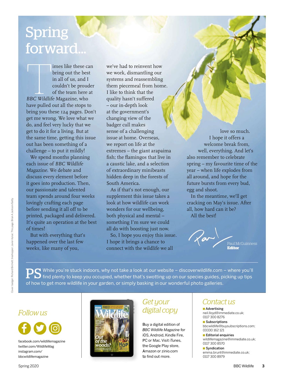 BBC Wildlife Magazine Preview Pages