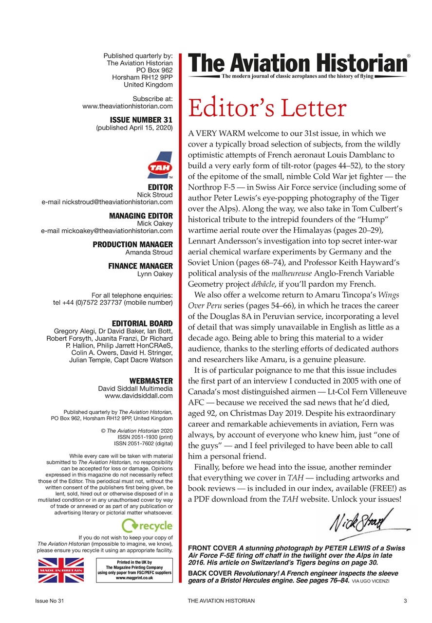 The Aviation Historian Magazine Preview Pages