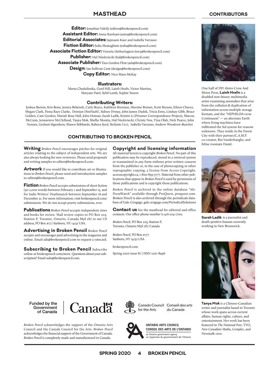 Broken Pencil Preview Pages