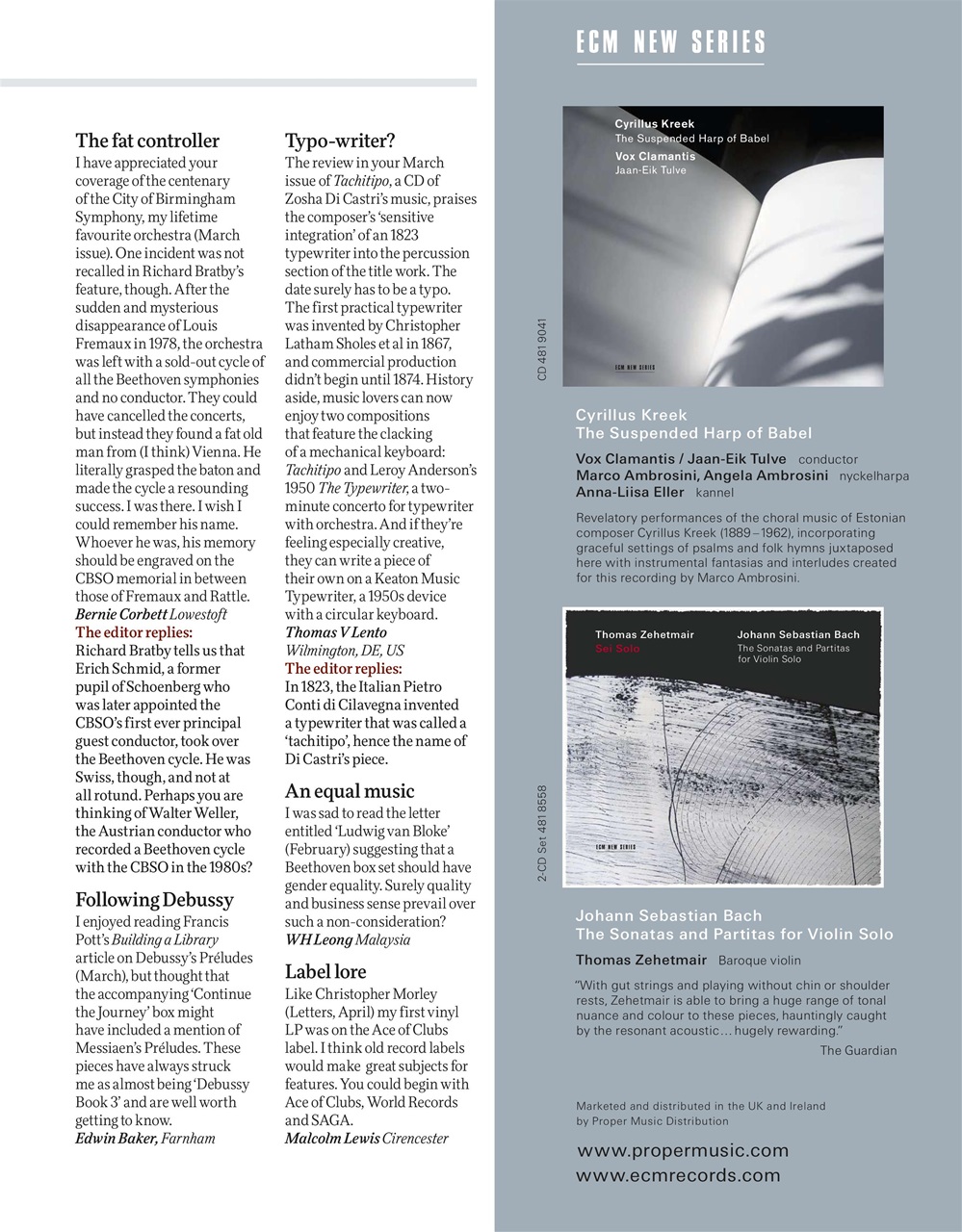 BBC Music Magazine Preview Pages