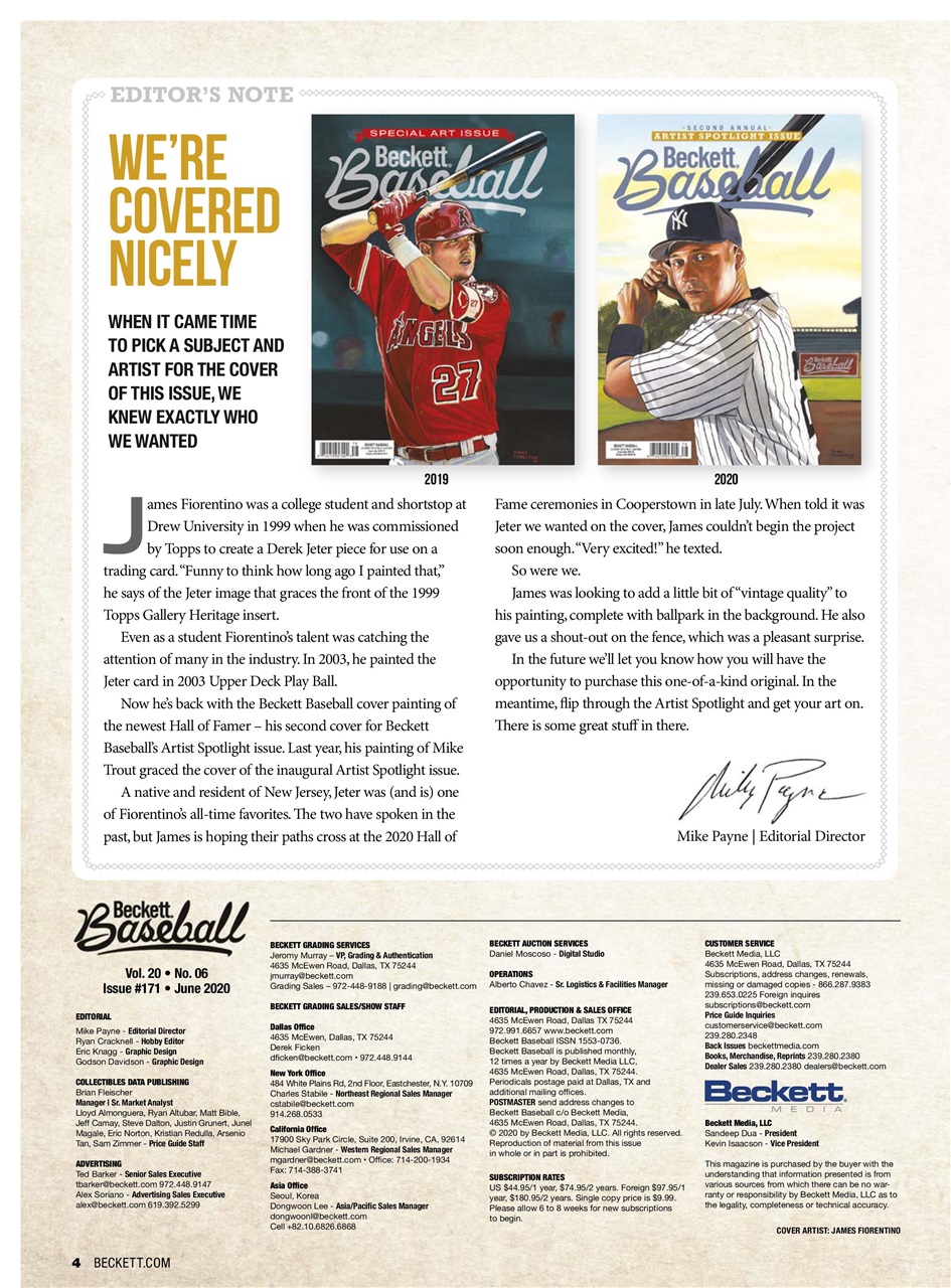 Beckett Baseball Magazine Preview Pages