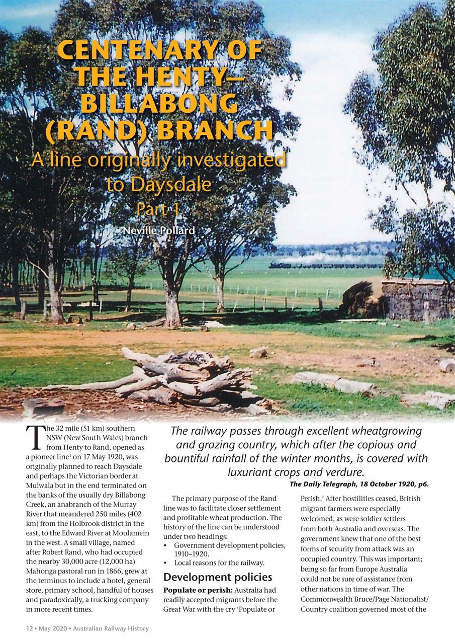 Australian Railway History Preview Pages