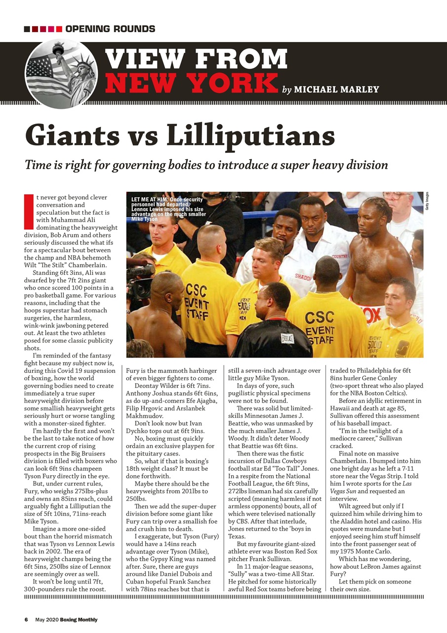 Boxing Monthly Preview Pages