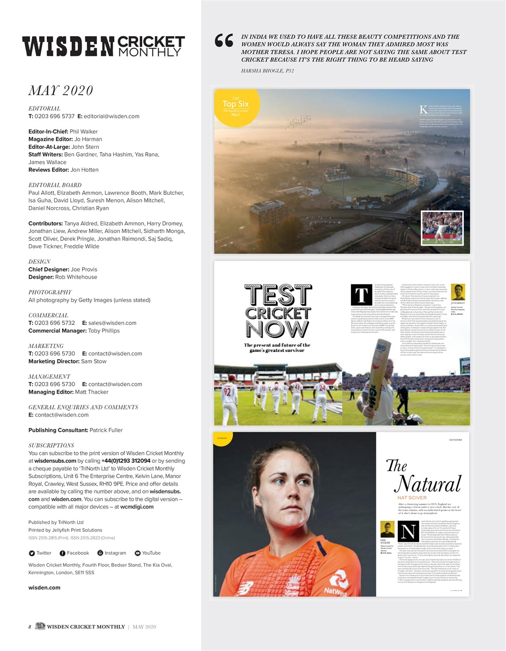 Wisden Cricket Monthly Preview Pages