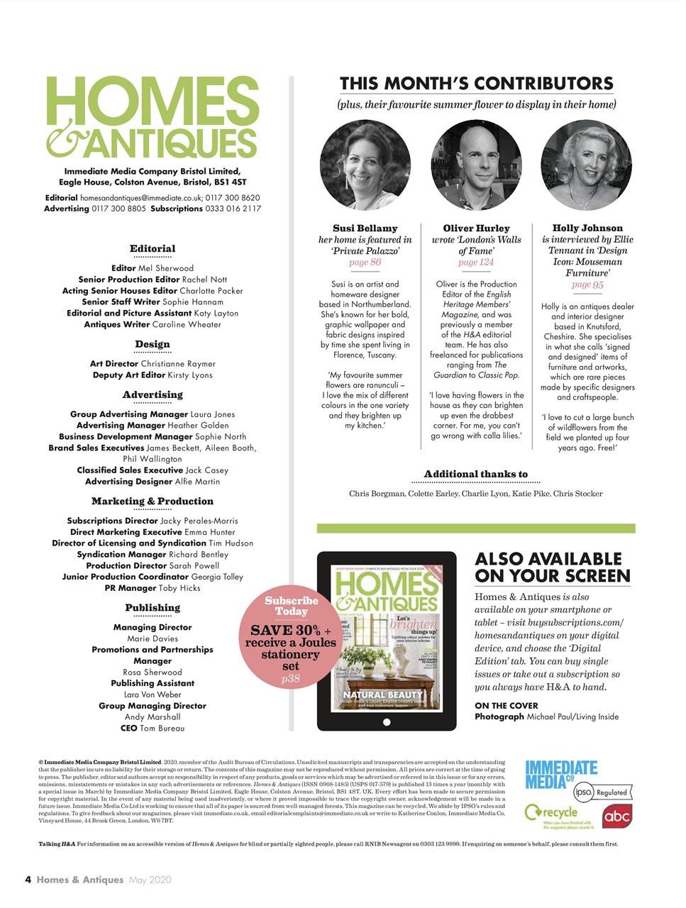 Homes & Antiques Magazine Preview Pages