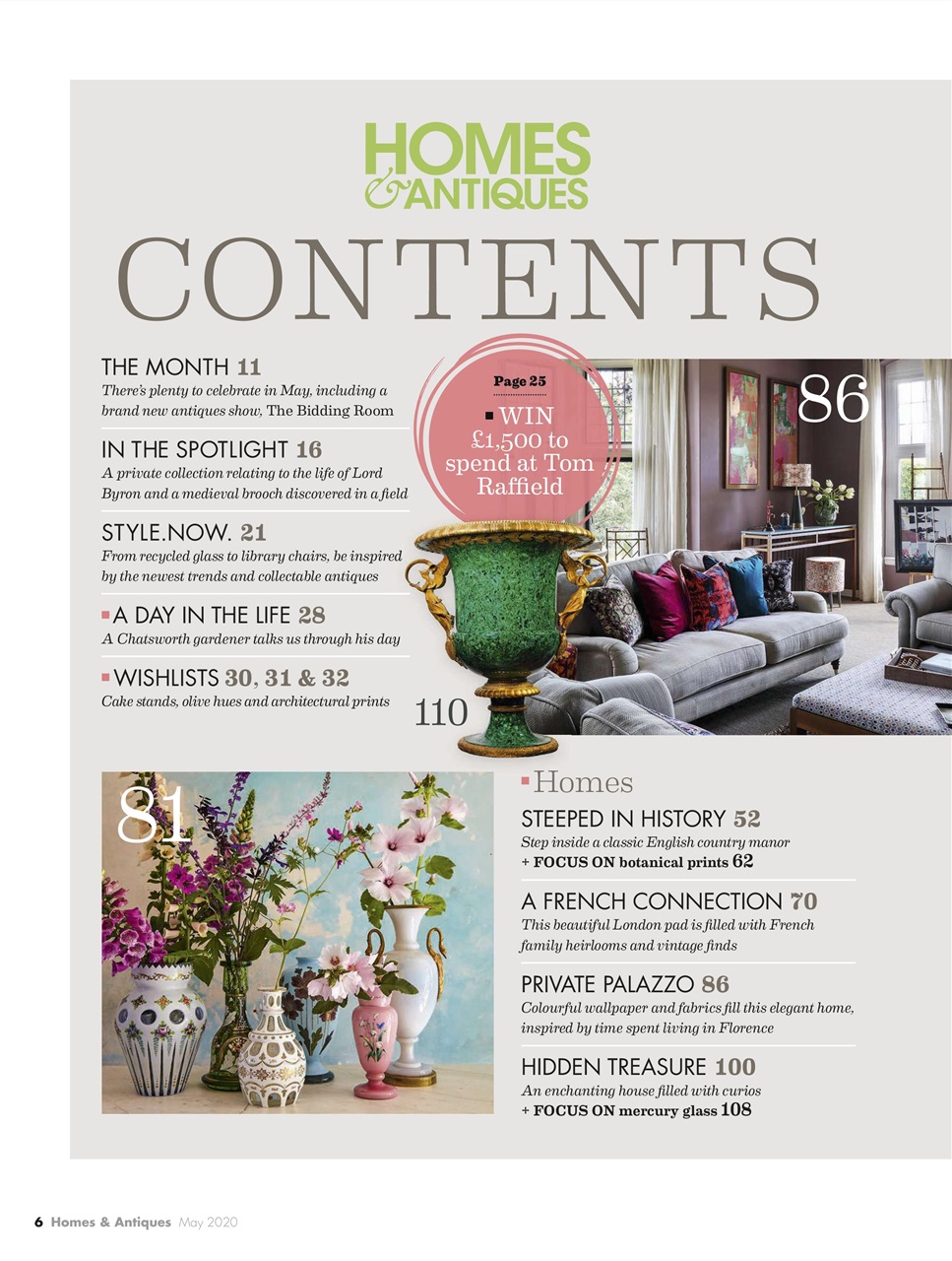 Homes & Antiques Magazine Preview Pages