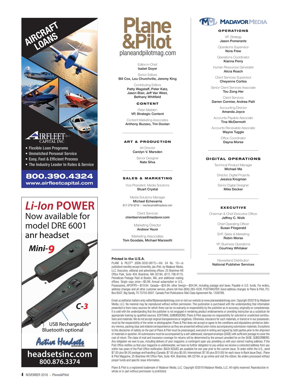 Plane & Pilot Preview Pages