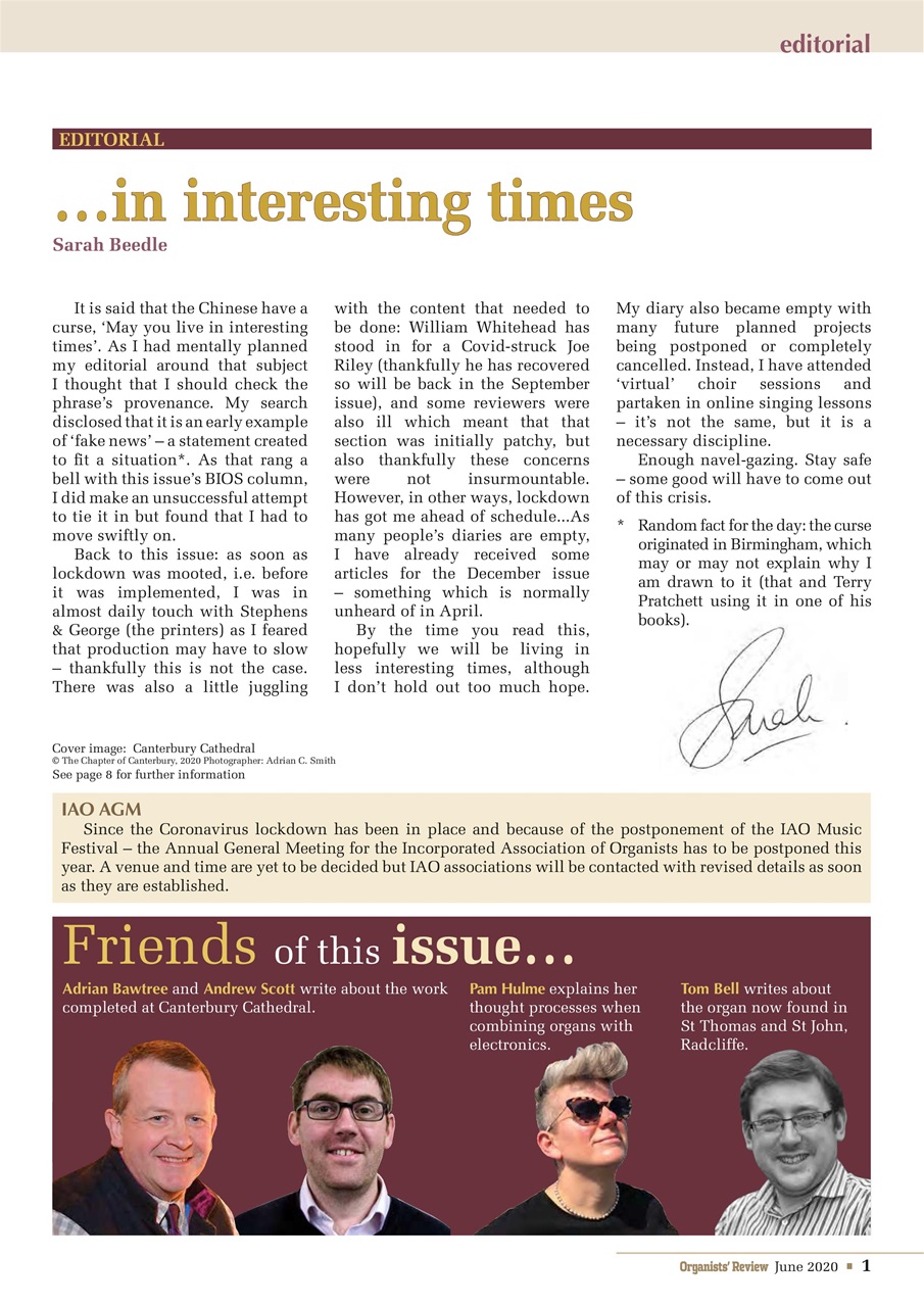 Organists' Review Preview Pages