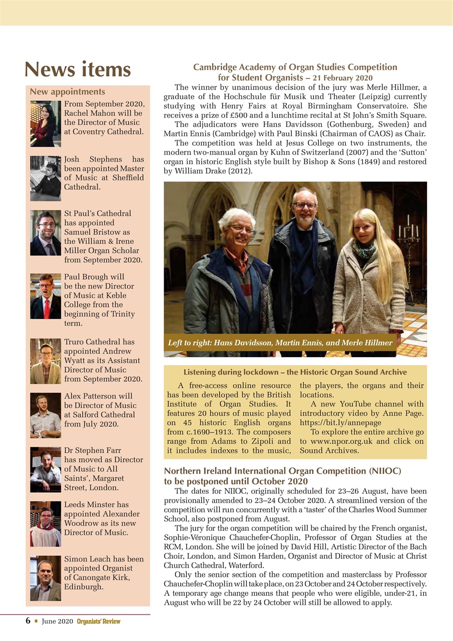 Organists' Review Preview Pages