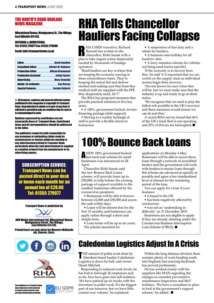 Transport News Preview Pages