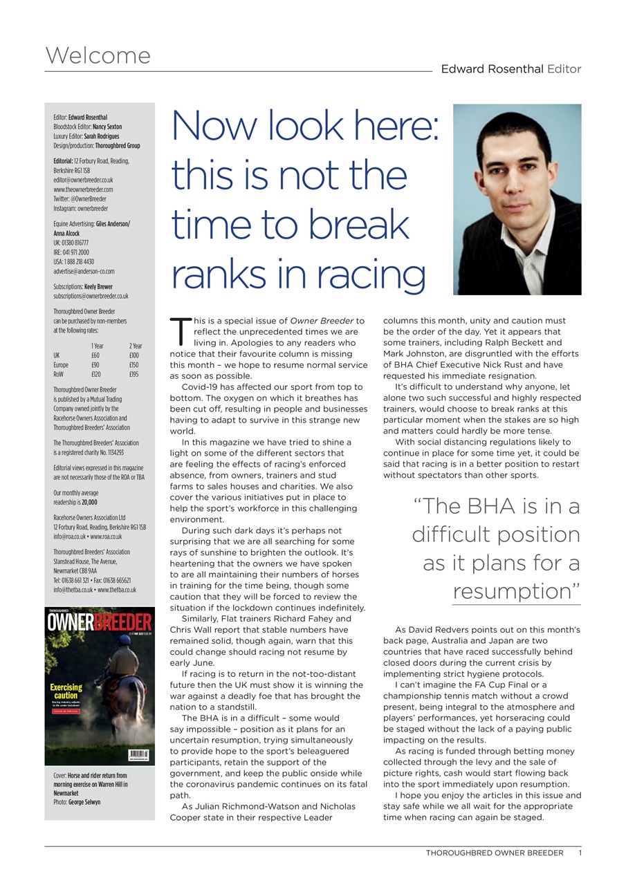 The Owner Breeder Preview Pages