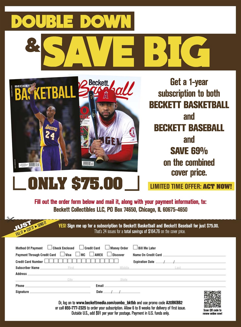 Beckett Basketball Magazine Preview Pages