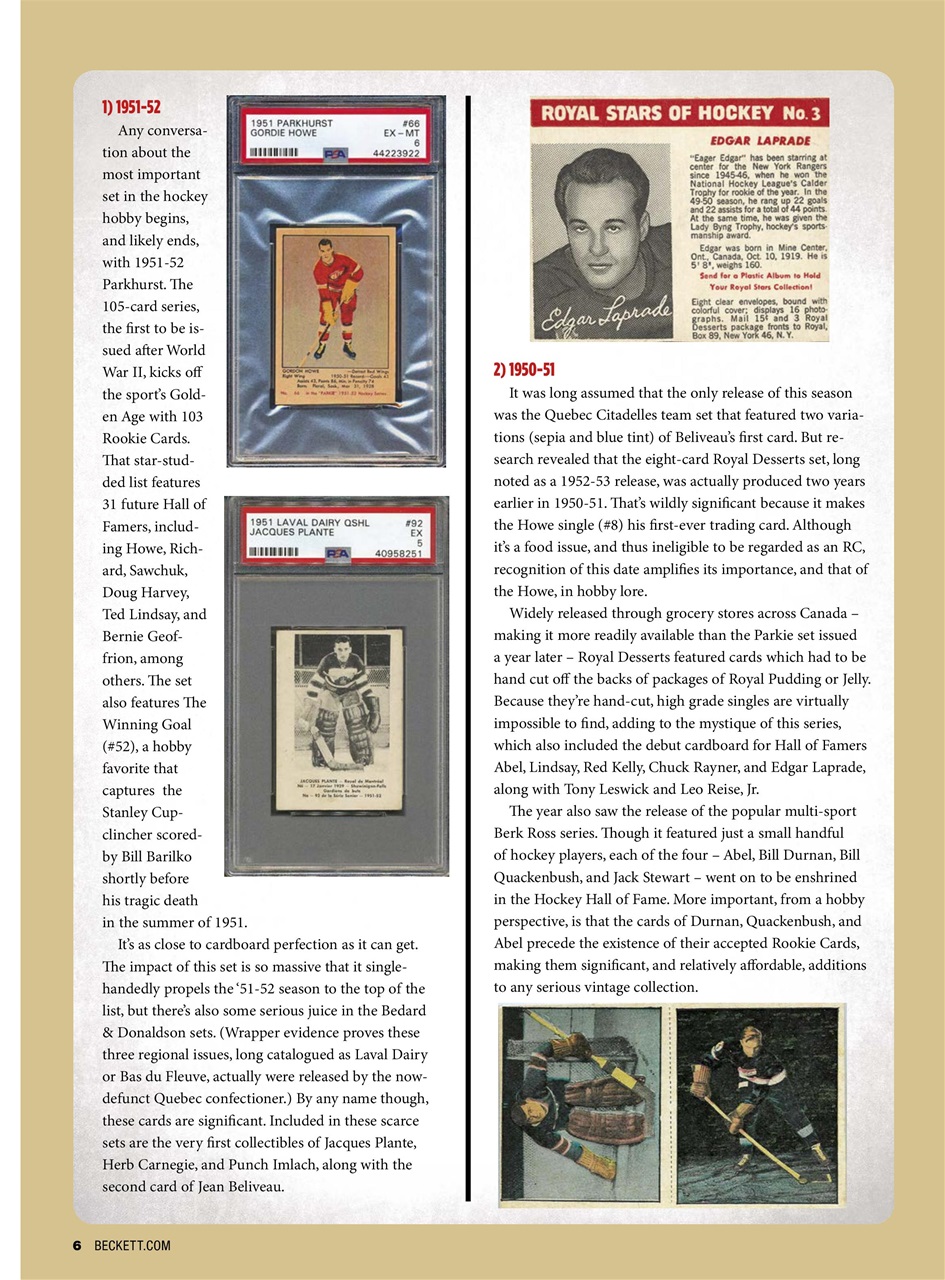 Beckett Hockey Magazine Preview Pages