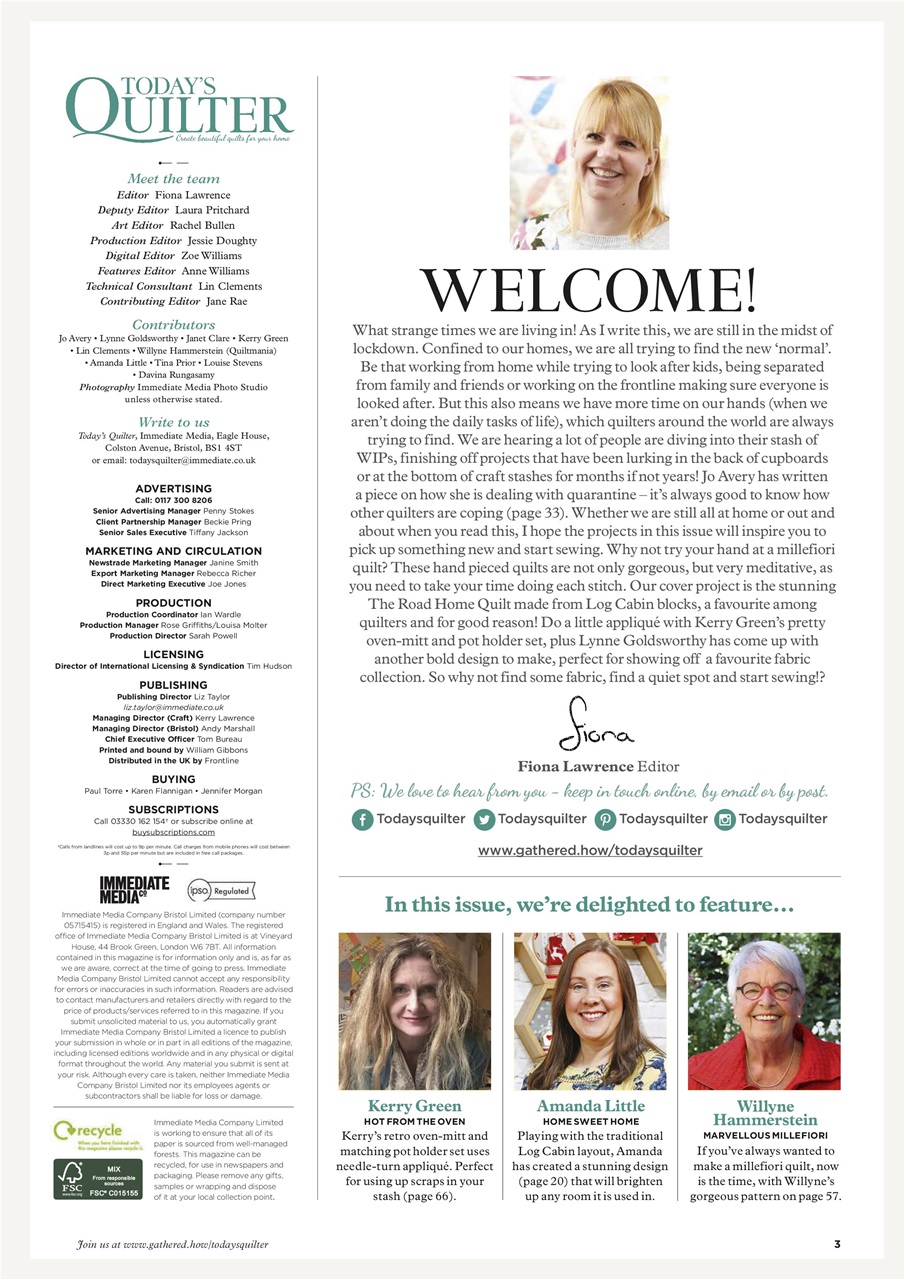 Today’s Quilter Preview Pages