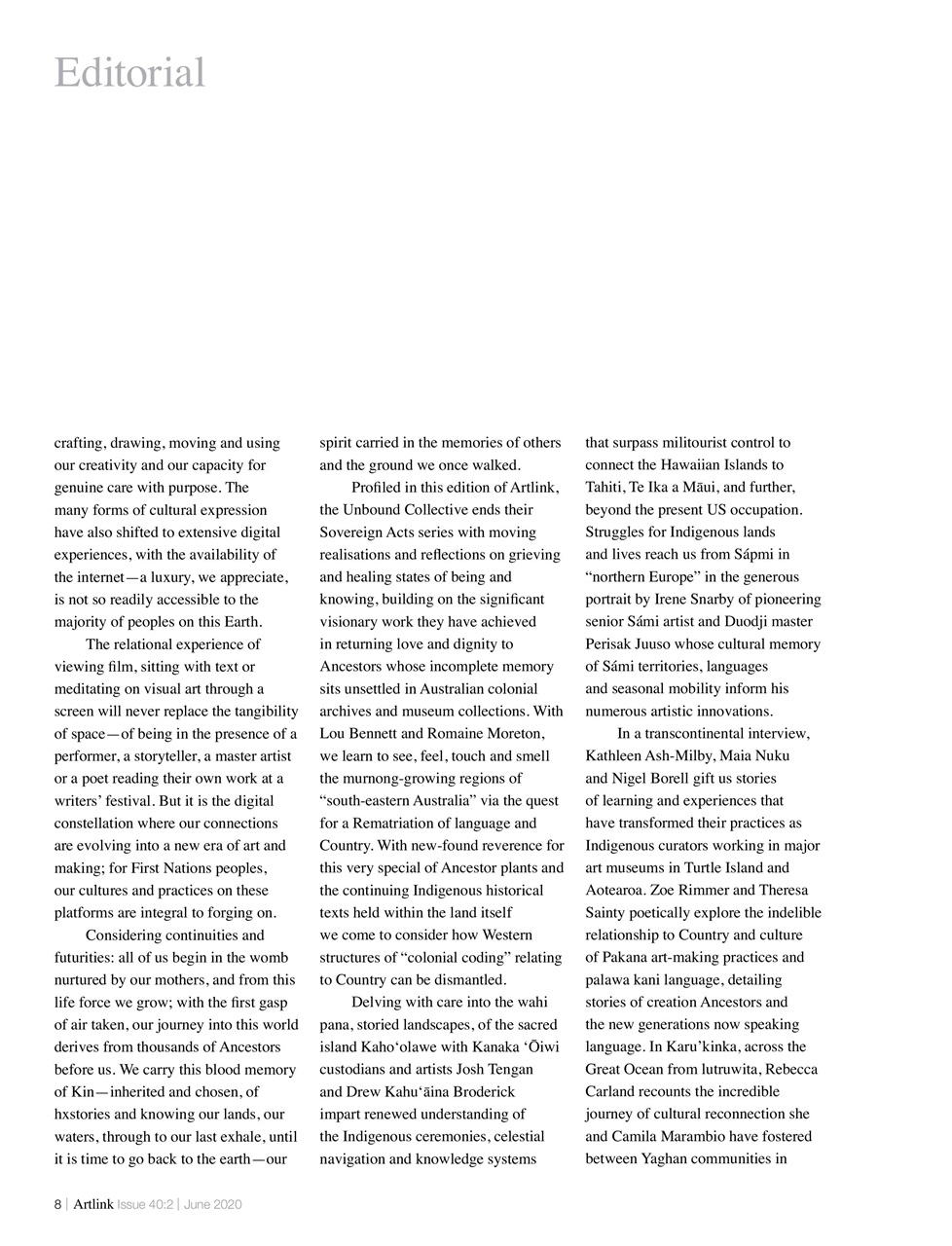 Artlink Magazine Preview Pages