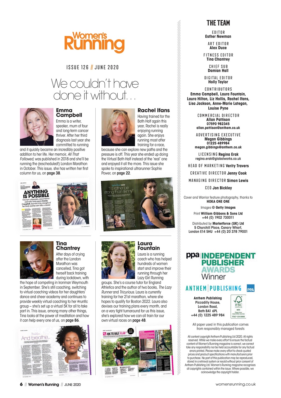 Women’s Running Preview Pages