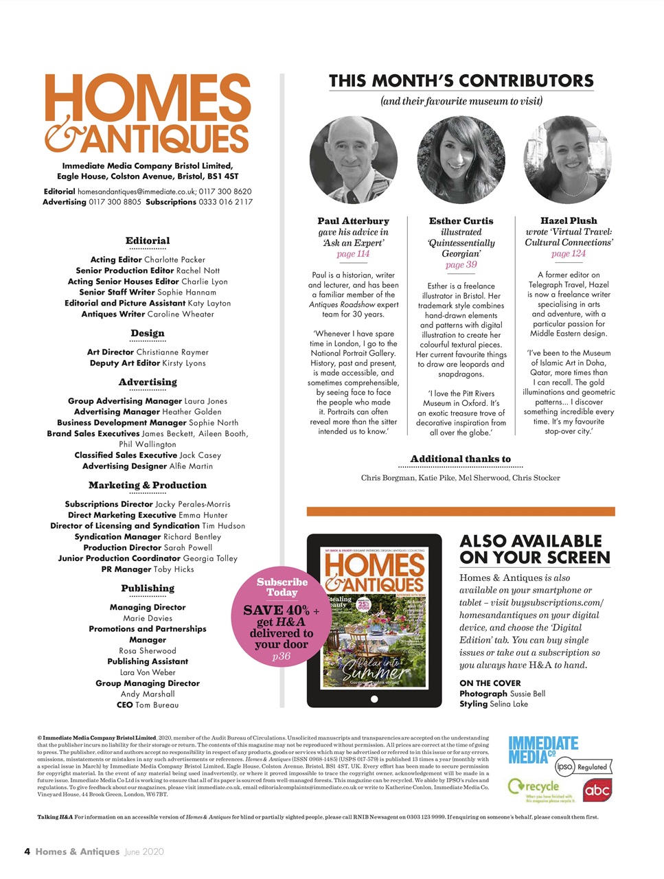 Homes & Antiques Magazine Preview Pages
