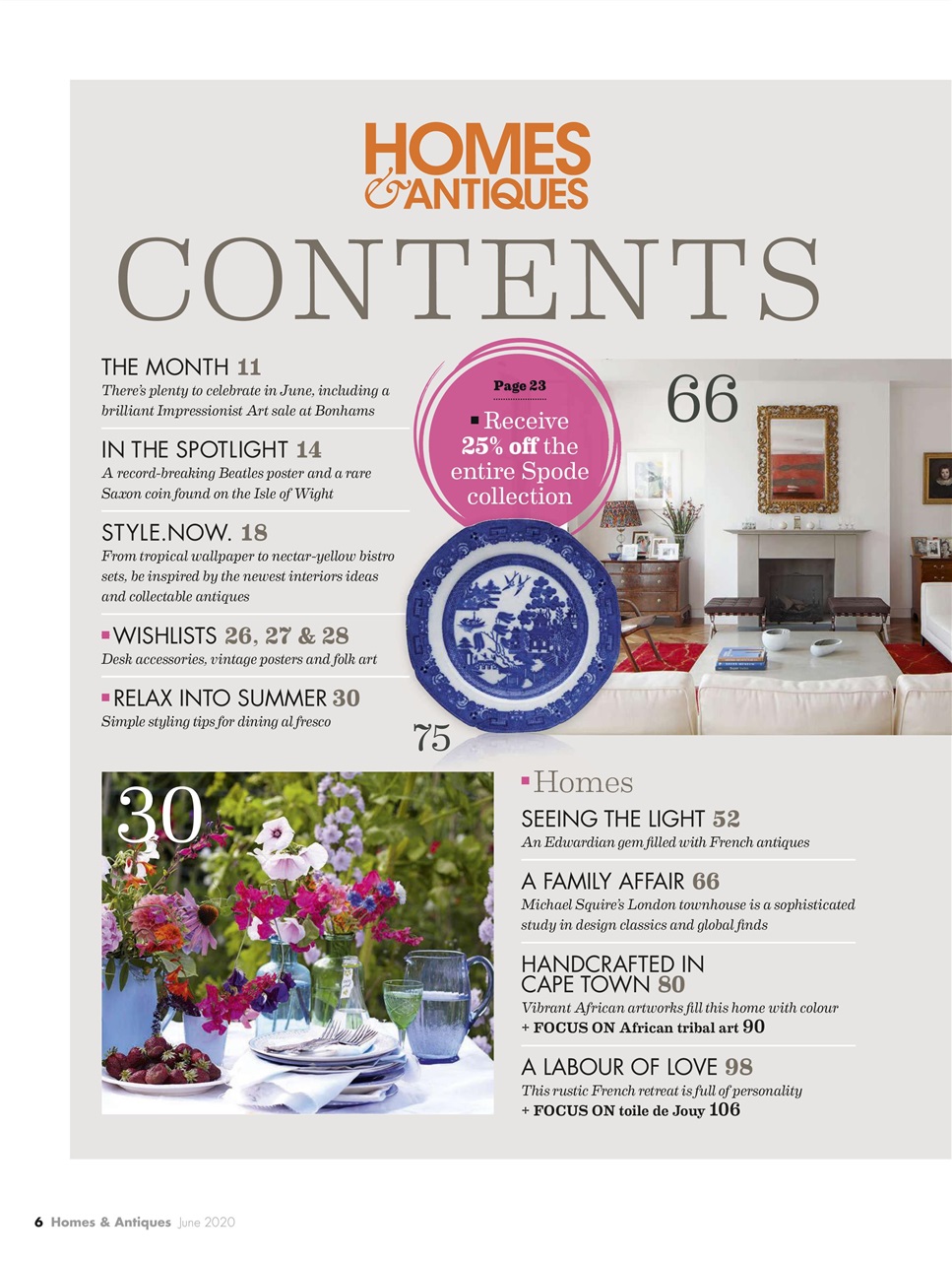 Homes & Antiques Magazine Preview Pages