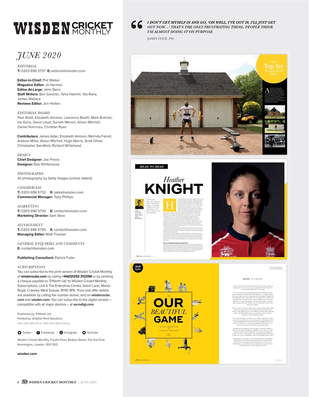 Wisden Cricket Monthly Preview Pages