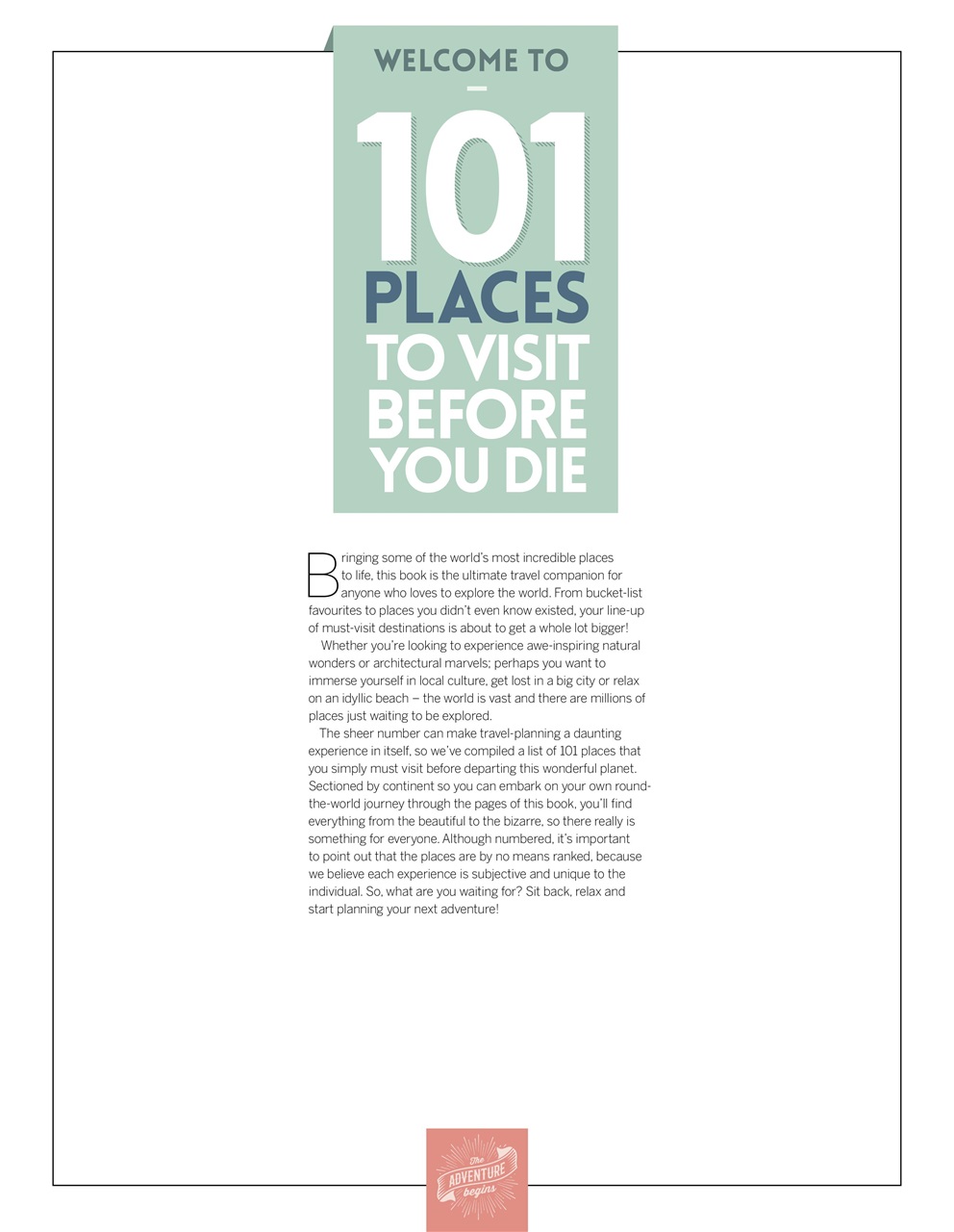 101 Places to Visit Before You Die Preview Pages