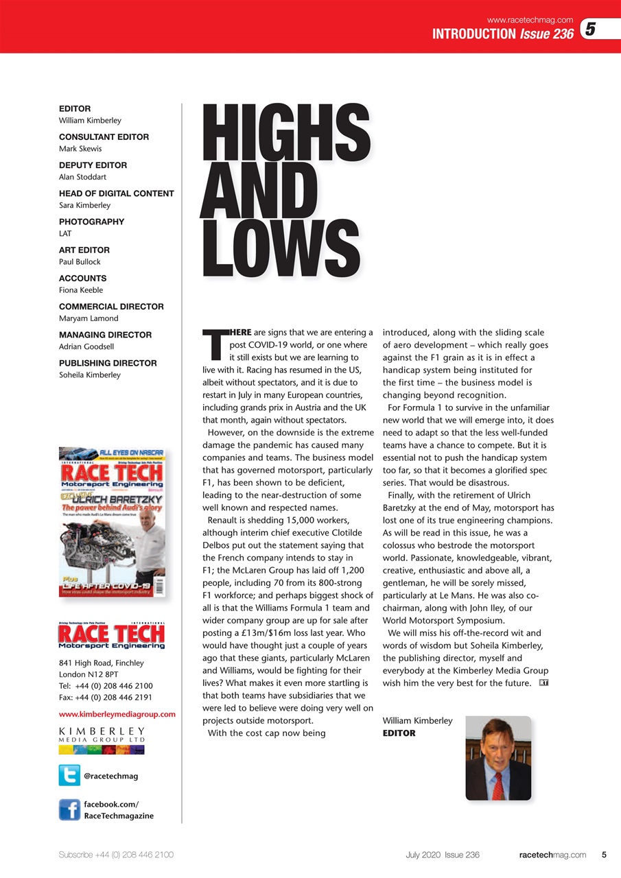 Race Tech Preview Pages