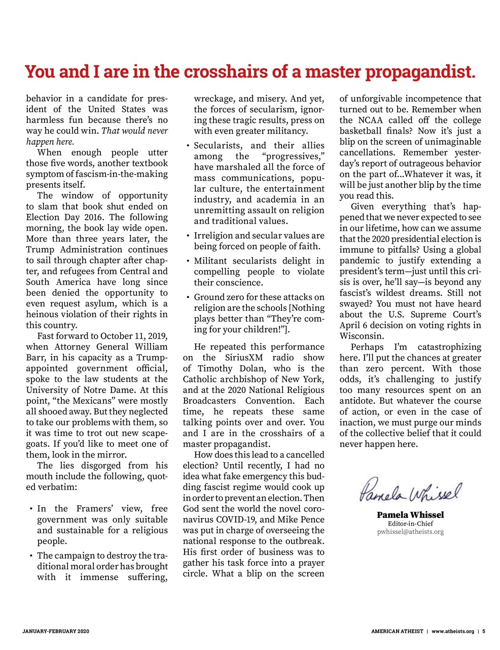 American Atheist Preview Pages