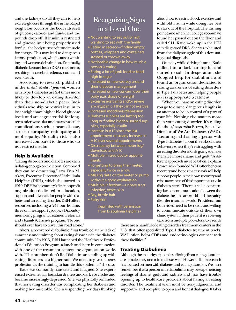 Diabetes Self-Management Preview Pages