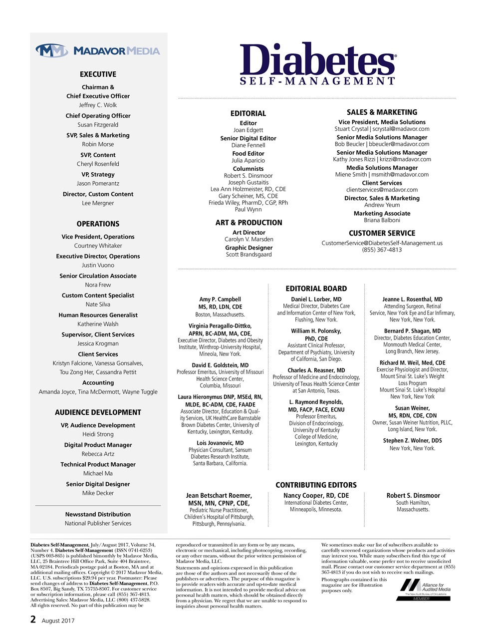 Diabetes Self-Management Preview Pages