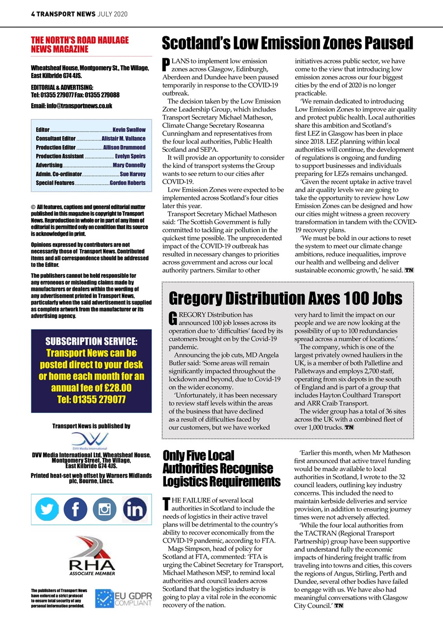 Transport News Preview Pages