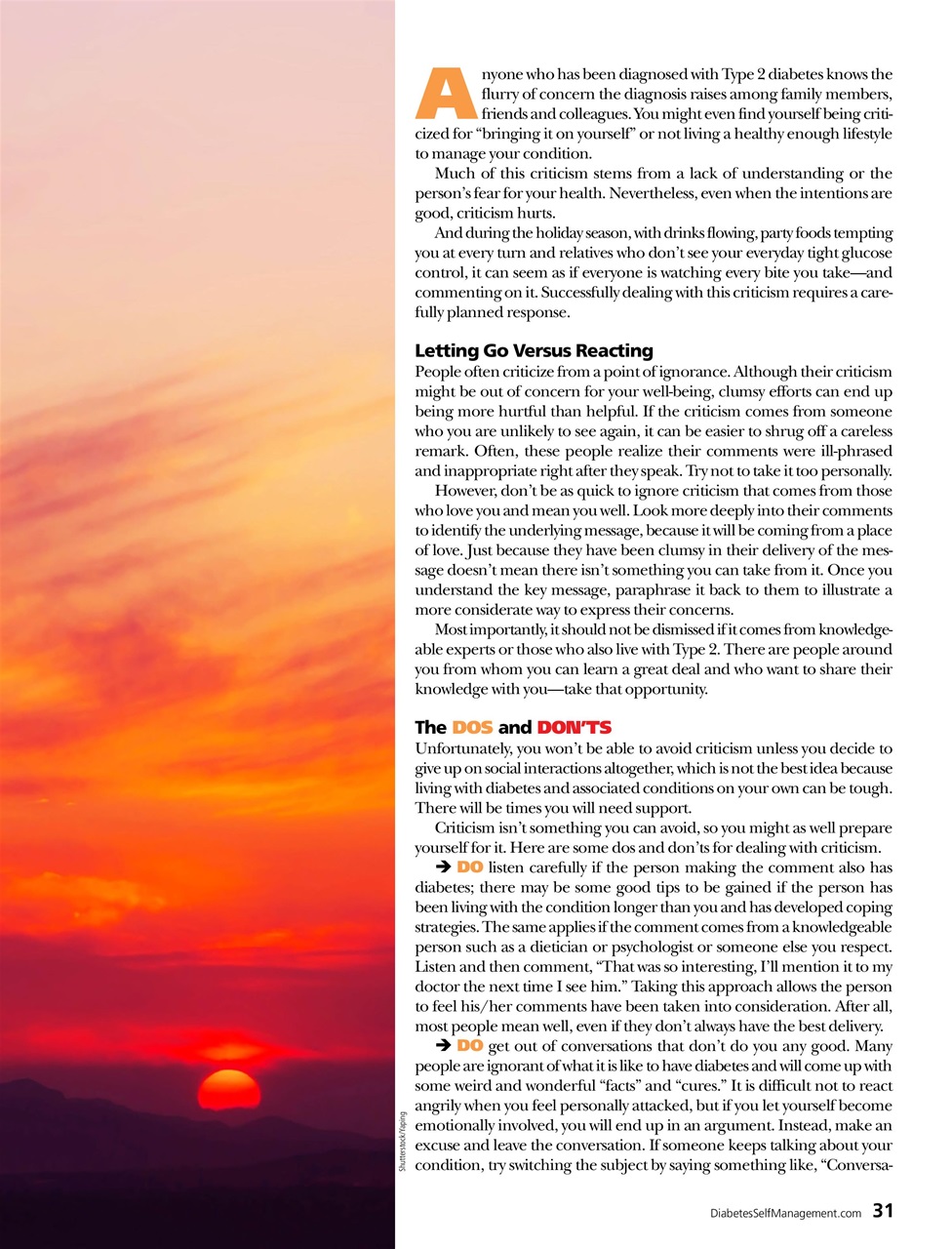 Diabetes Self-Management Preview Pages