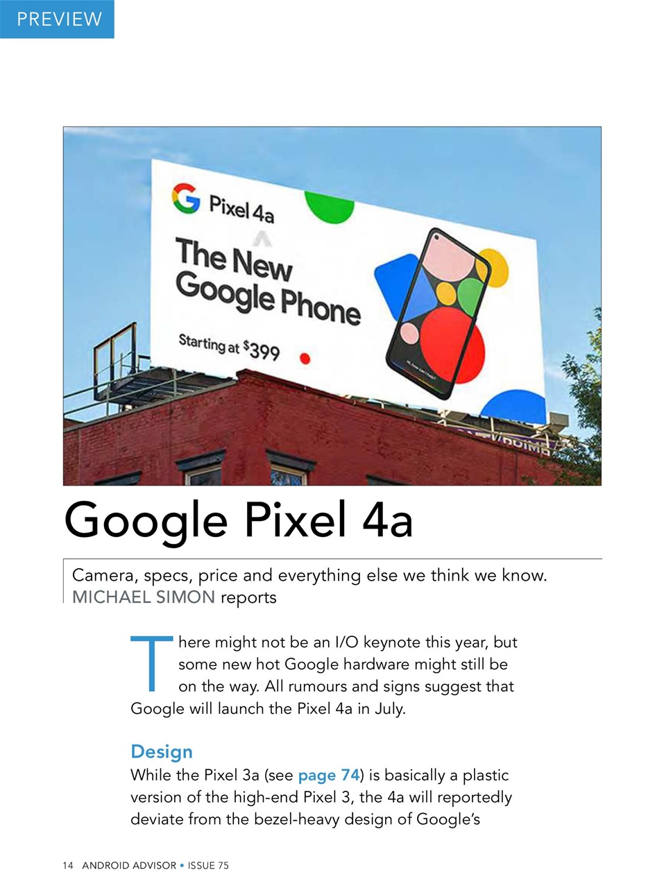 Android Advisor Preview Pages