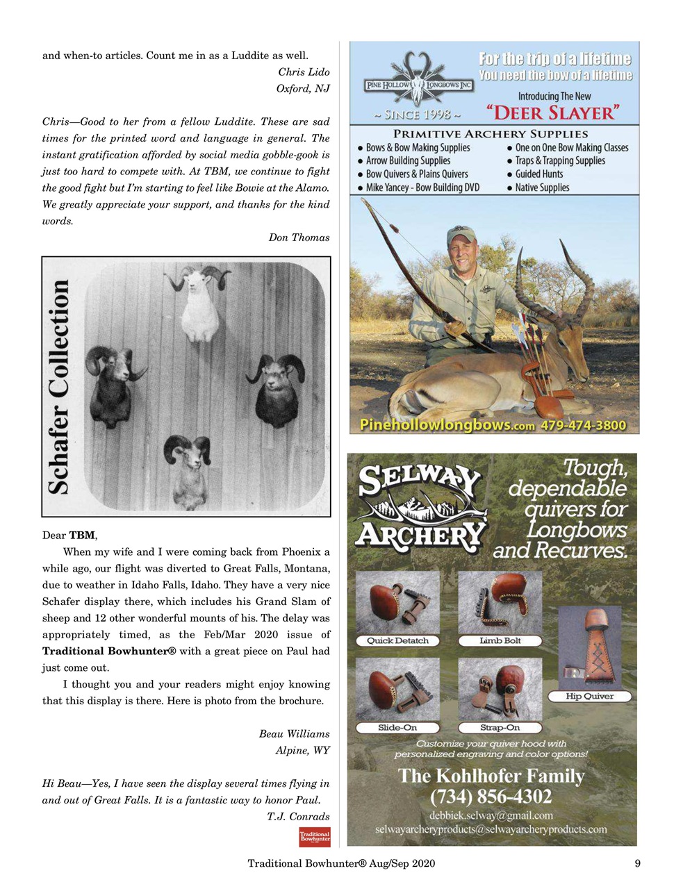 Traditional Bowhunter Magazine Preview Pages