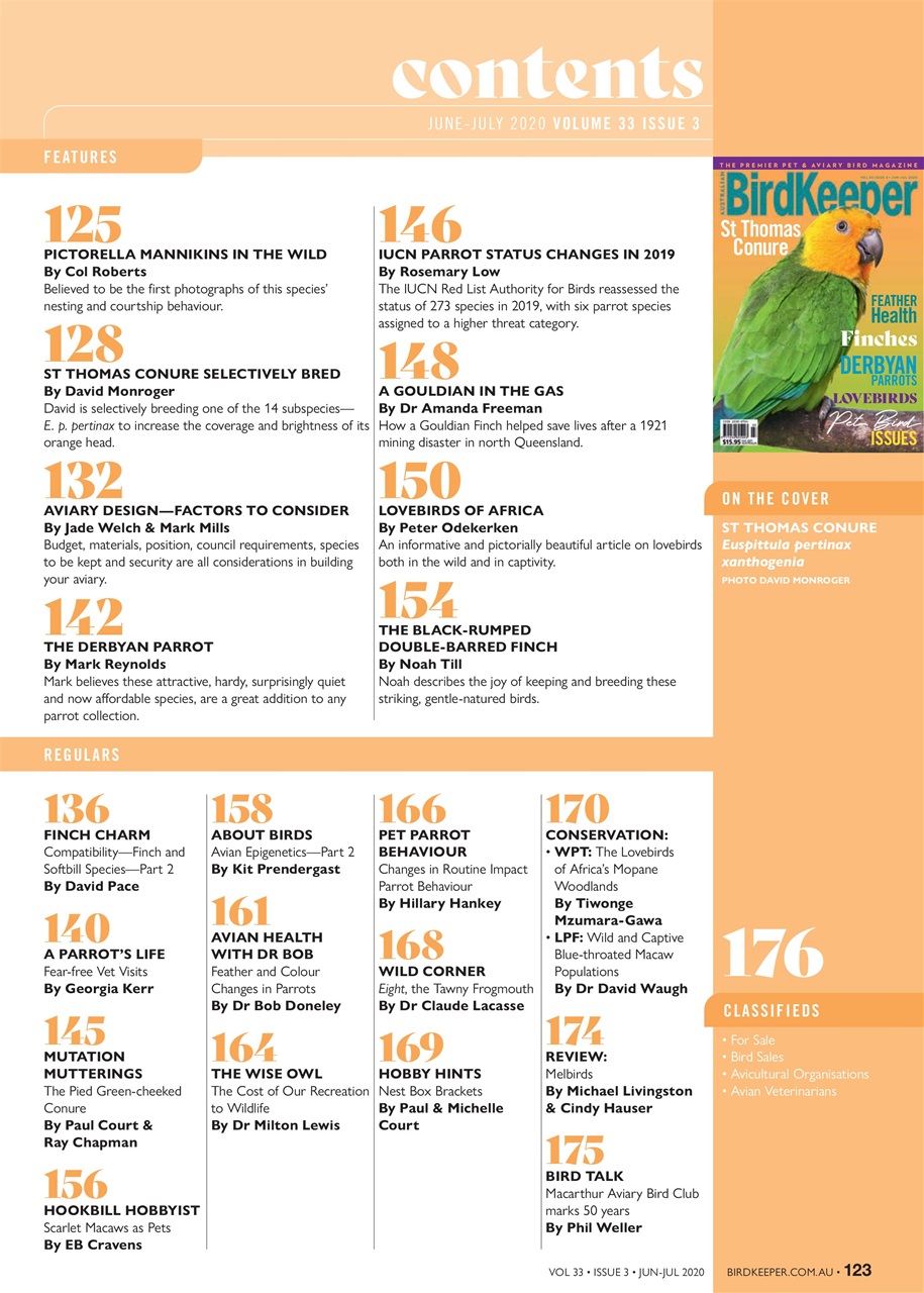 Australian Birdkeeper Magazine Preview Pages