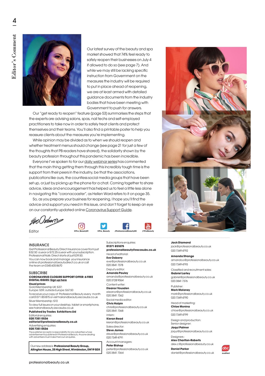 Professional Beauty Preview Pages