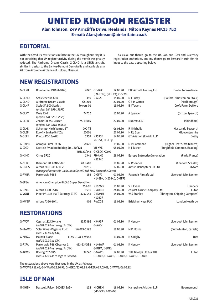 Air Britain News Preview Pages