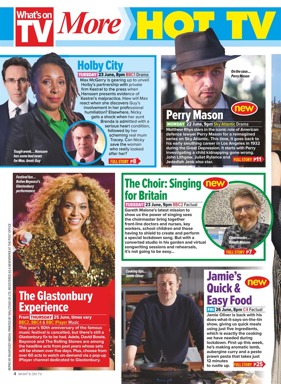 What's on TV Preview Pages