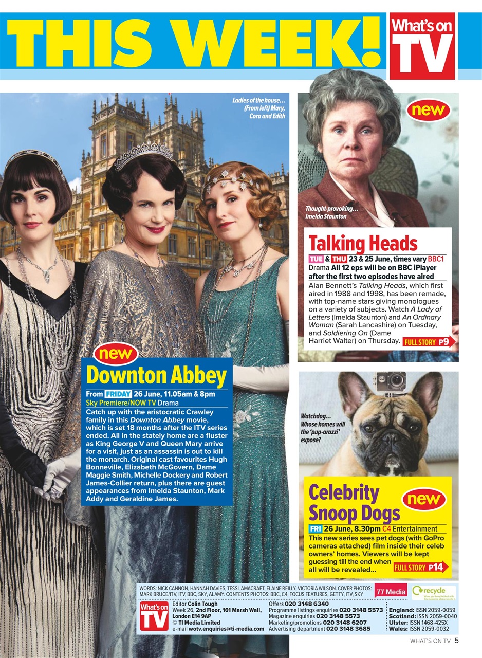 What's on TV Preview Pages