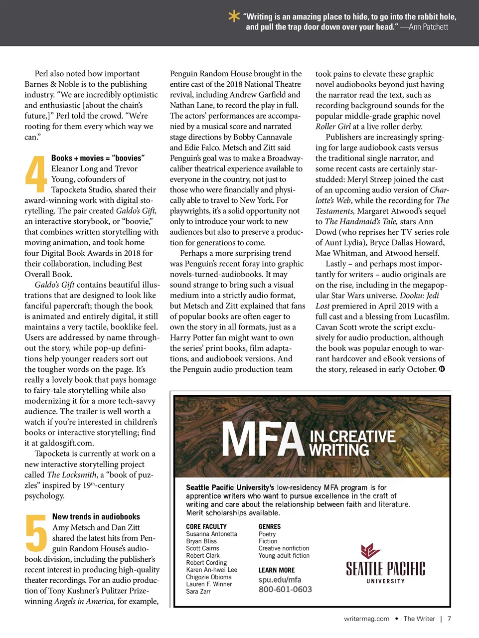 The Writer Preview Pages