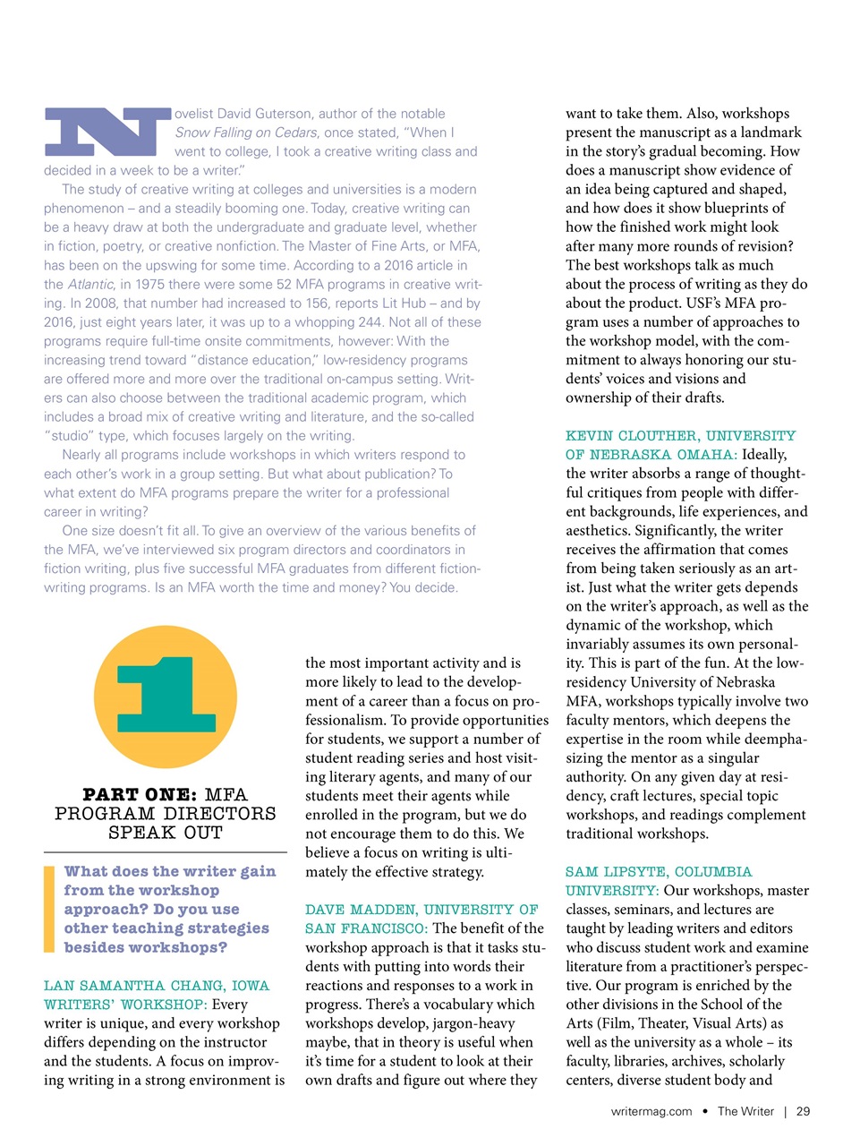 The Writer Preview Pages