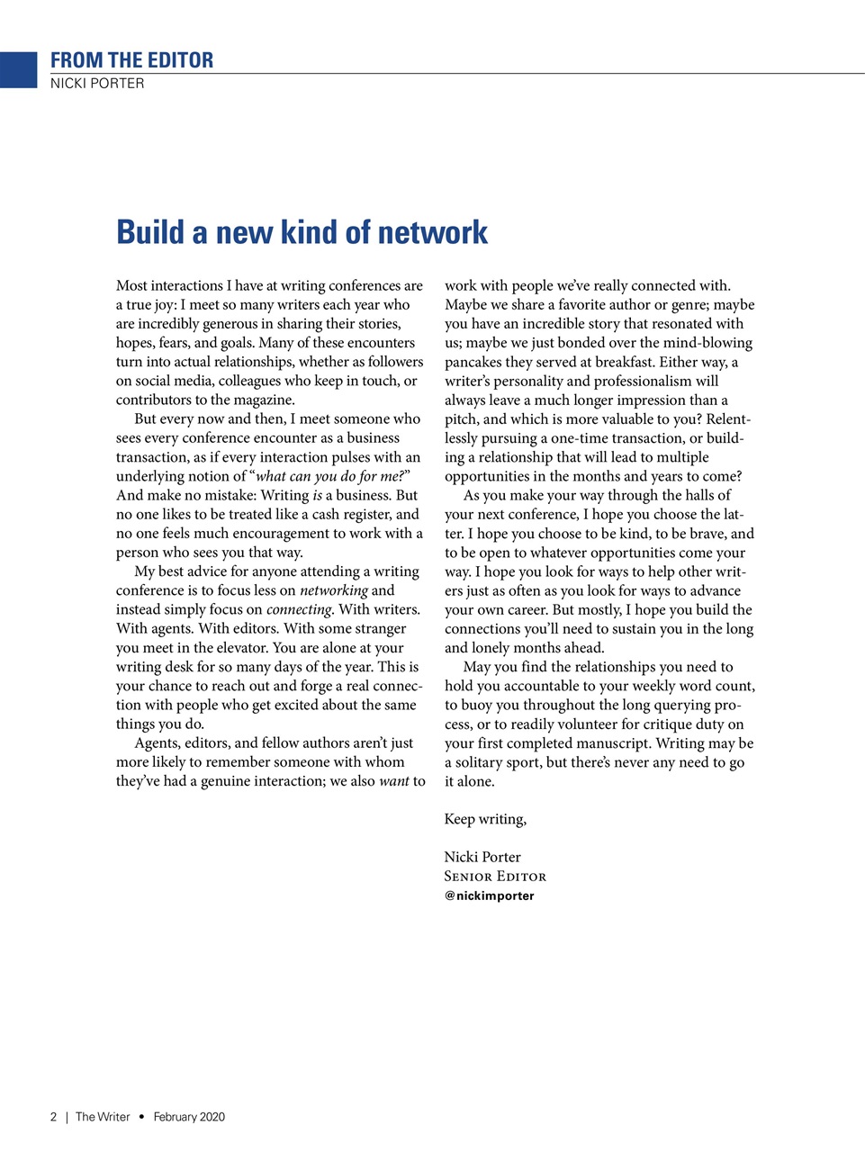 The Writer Preview Pages