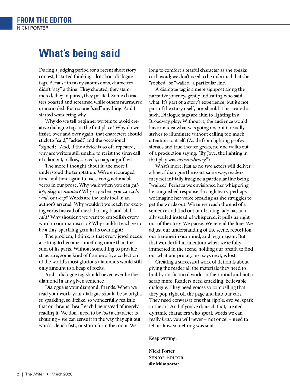 The Writer Preview Pages