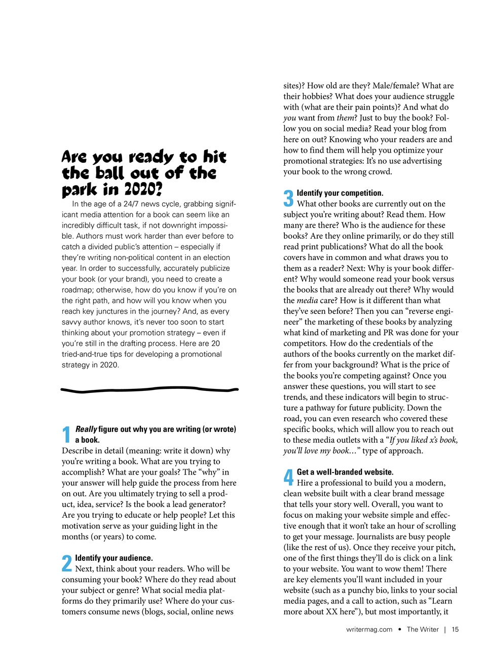 The Writer Preview Pages