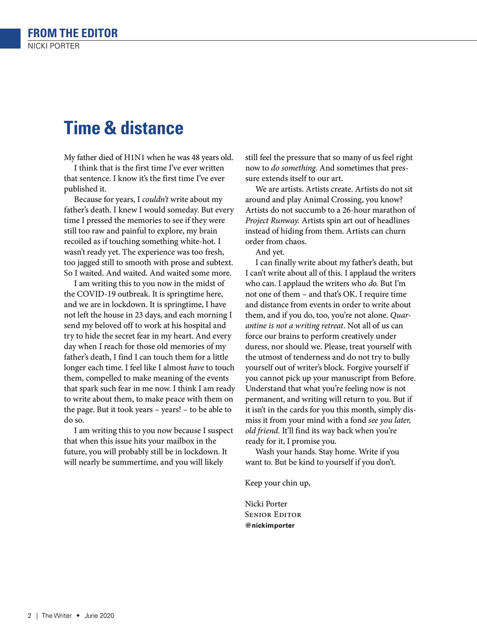 The Writer Preview Pages