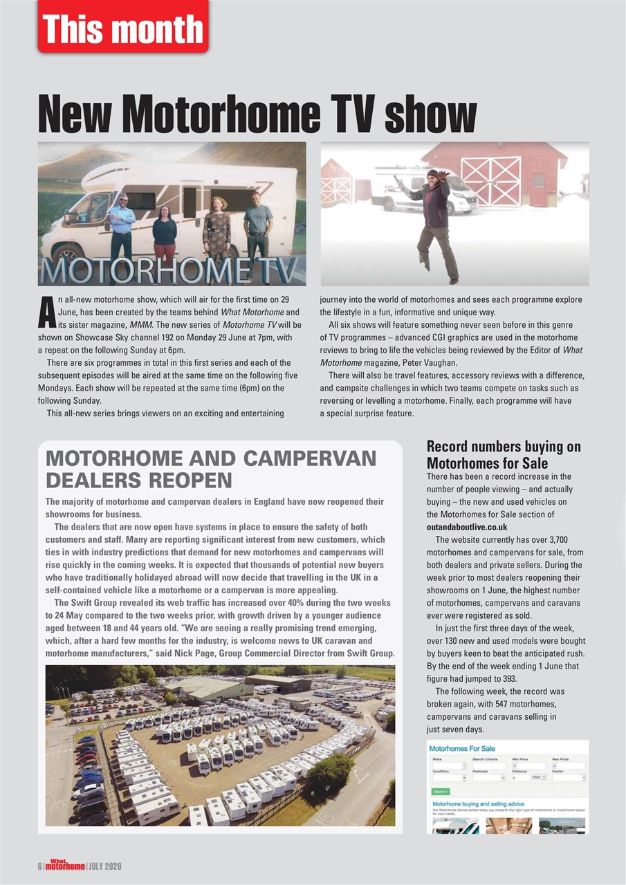 What Motorhome magazine Preview Pages