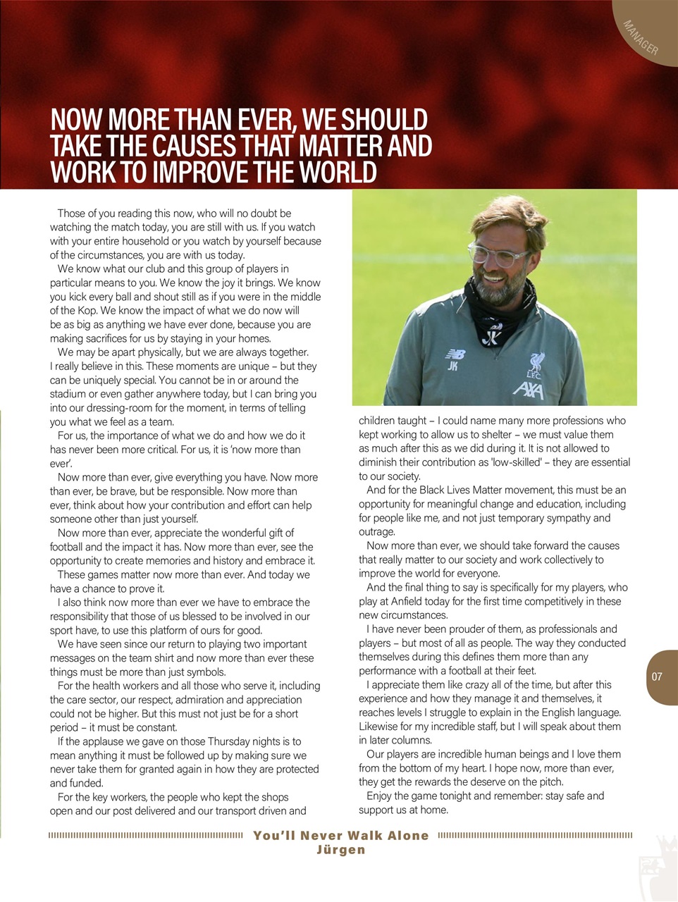 Liverpool FC Programmes Preview Pages