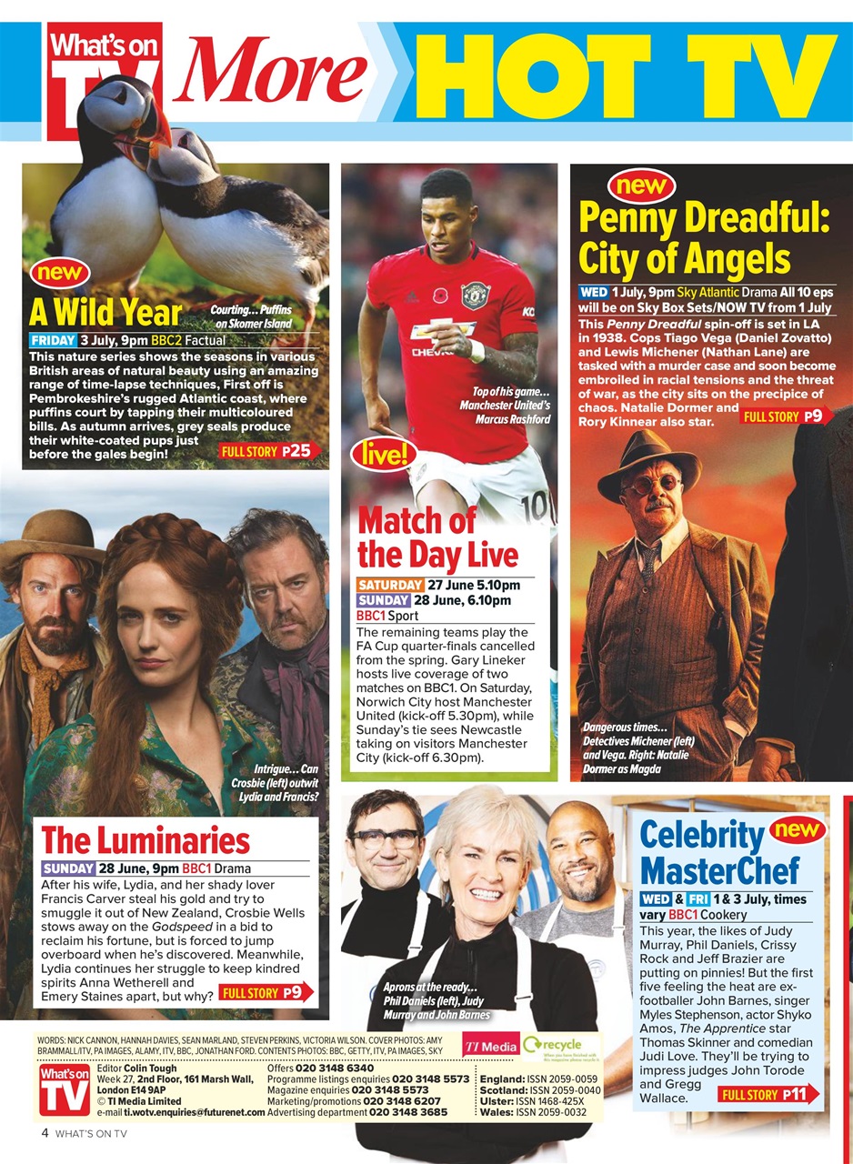 What's on TV Preview Pages
