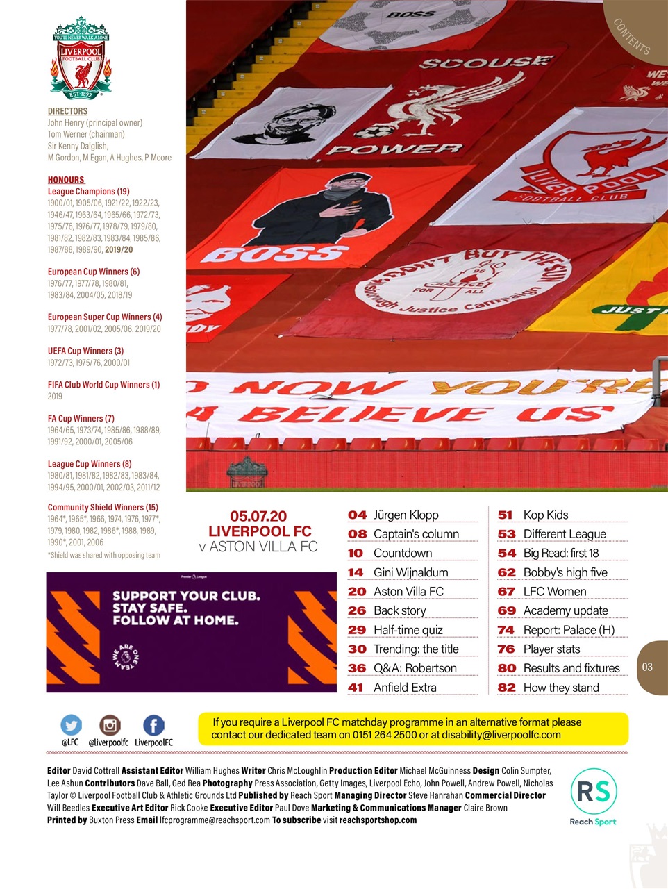 Liverpool FC Programmes Preview Pages