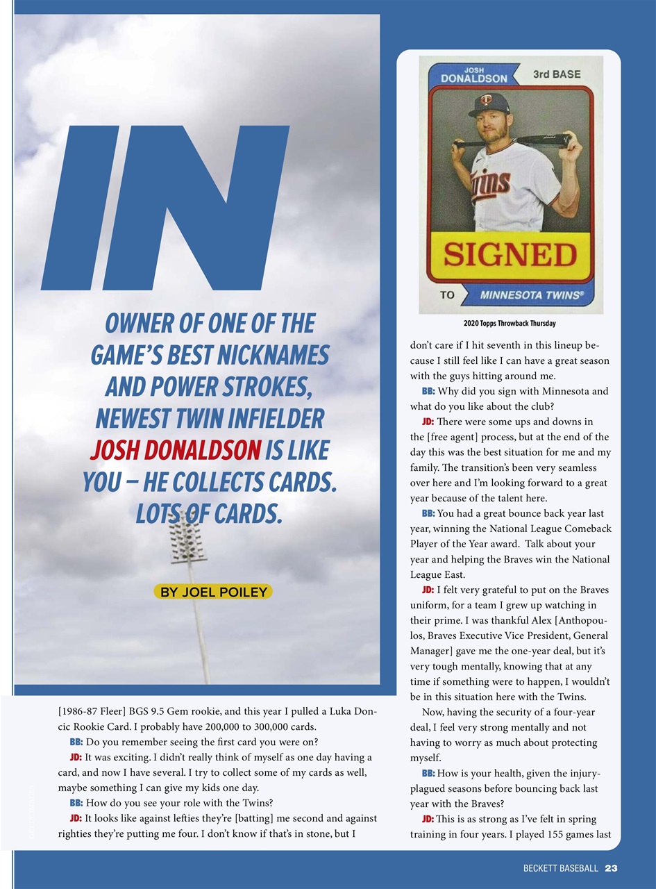 Beckett Baseball Magazine Preview Pages