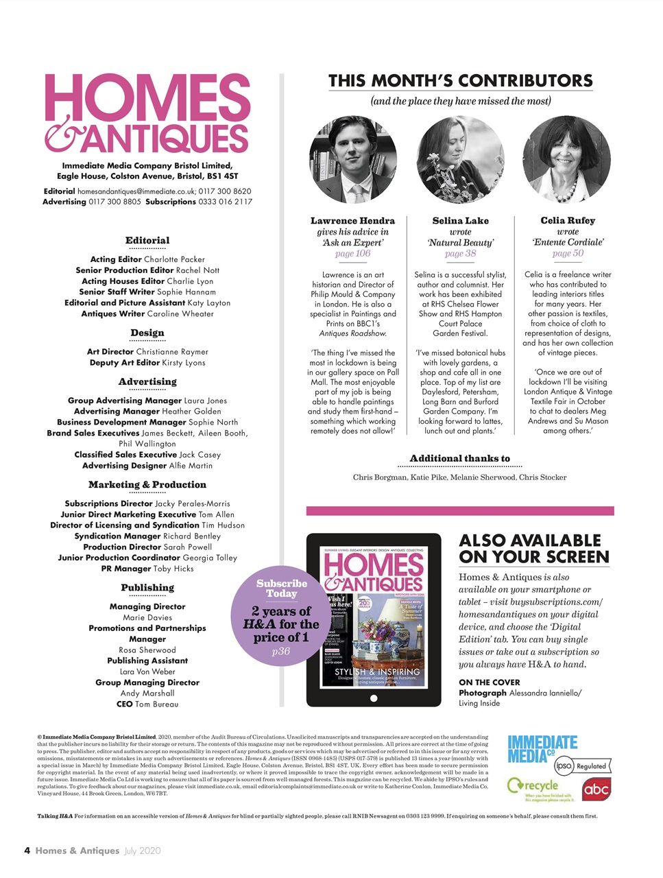 Homes & Antiques Magazine Preview Pages